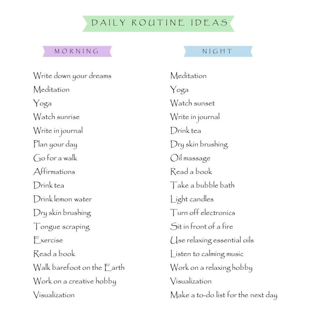 daily routine ideas

