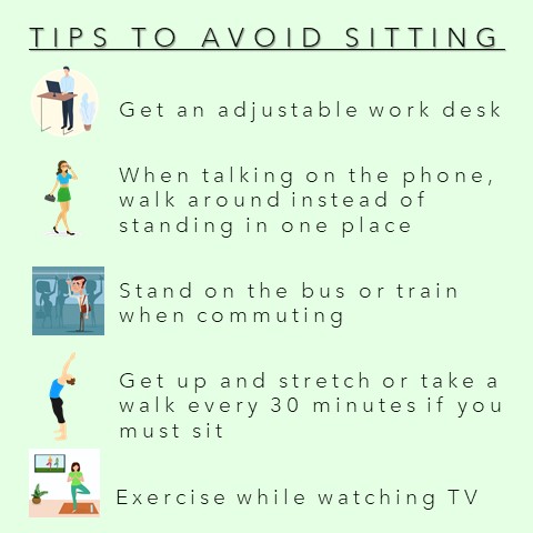 tips to avoid sitting