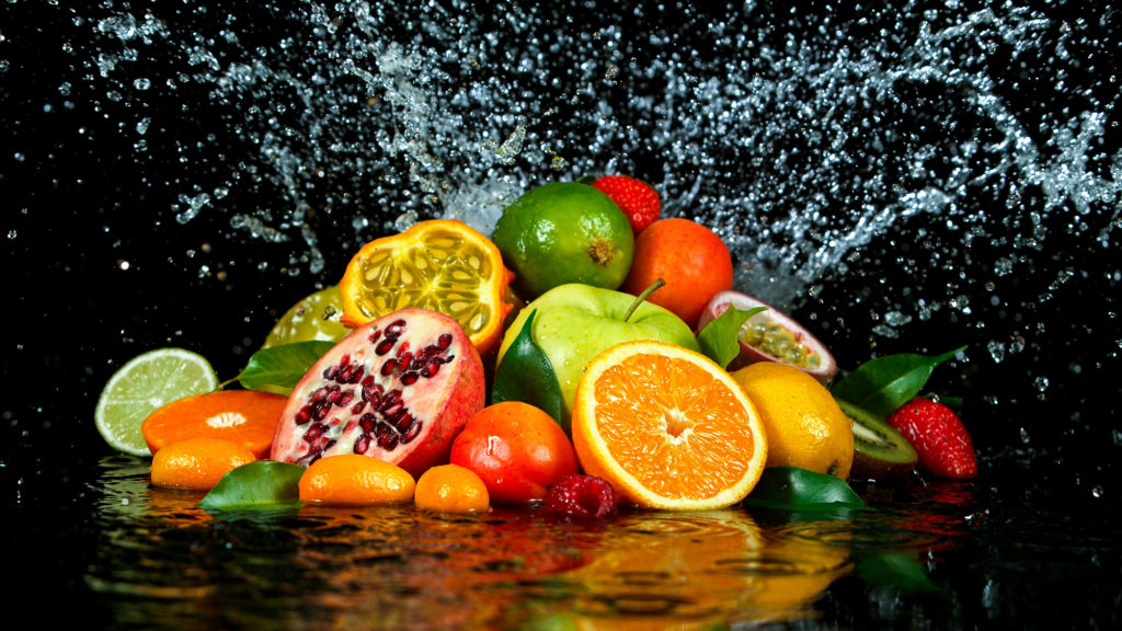fruit and water