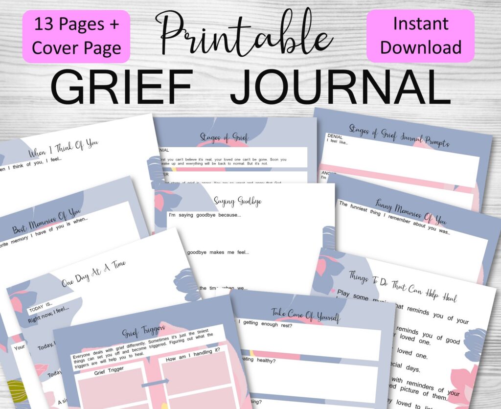 printable grief journal