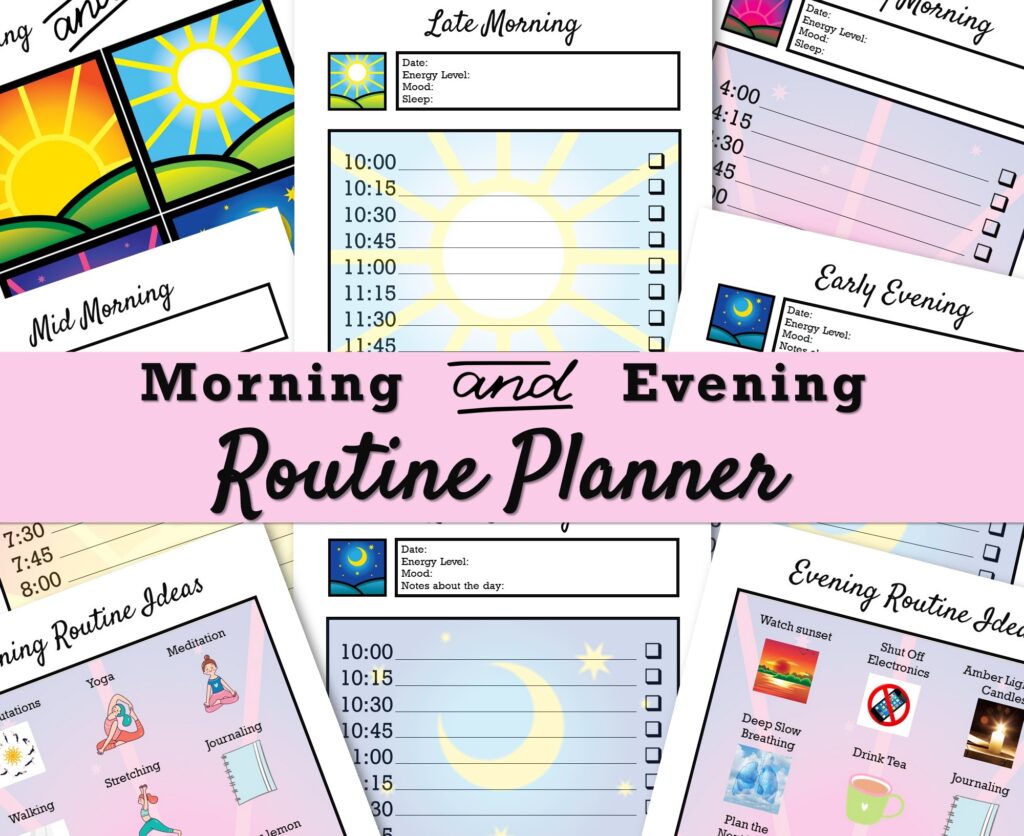 morning and evening routine planner