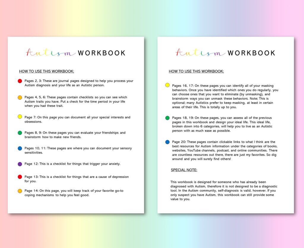 autism workbook