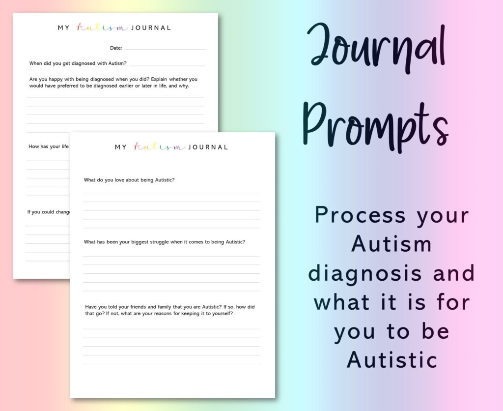 autism diagnosis journal prompts