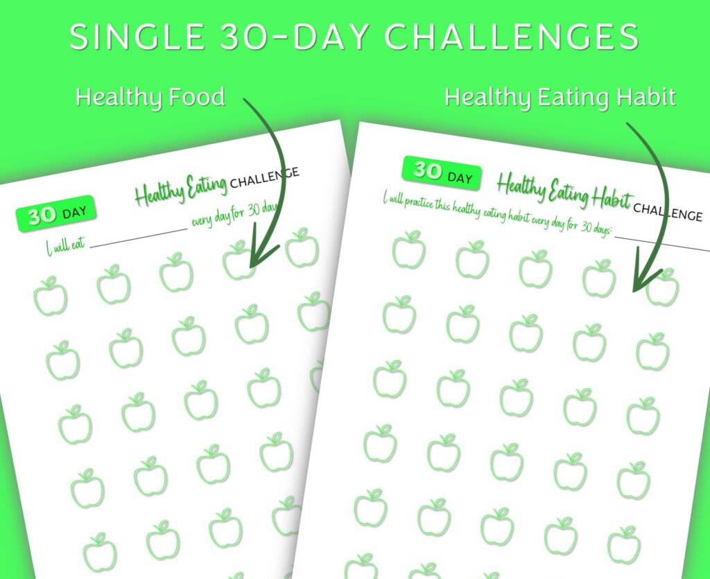 30 day healthy eating challenge trackers