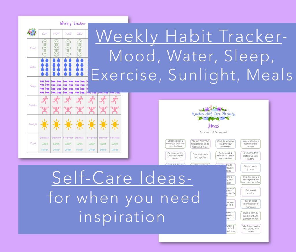 weekly habit tracker and self care ideas