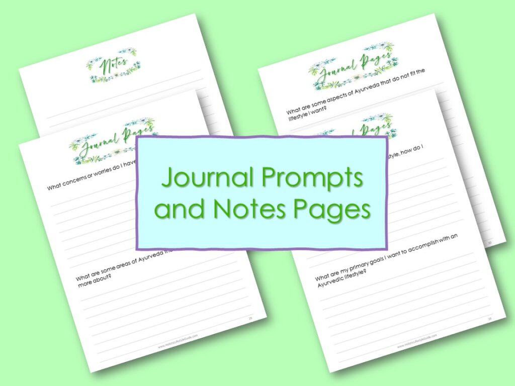 journal prompts and notes pages