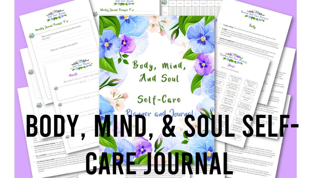 body mind and soul self-care planner and journal