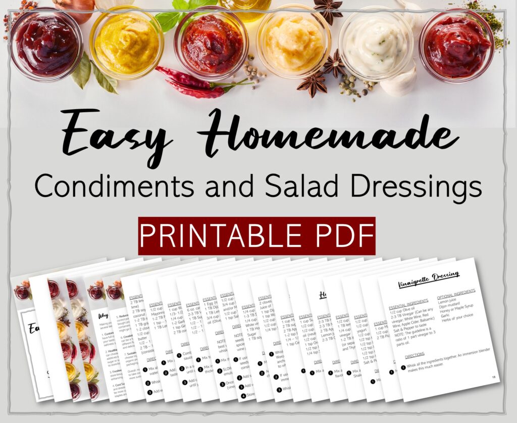 easy homemade condiments and salad dressings printable PDF