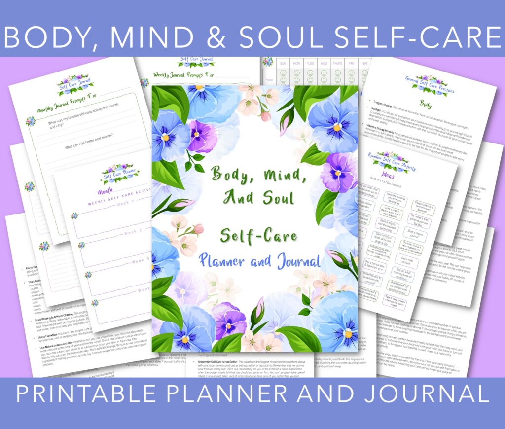 body mind and soul self care planner and journal