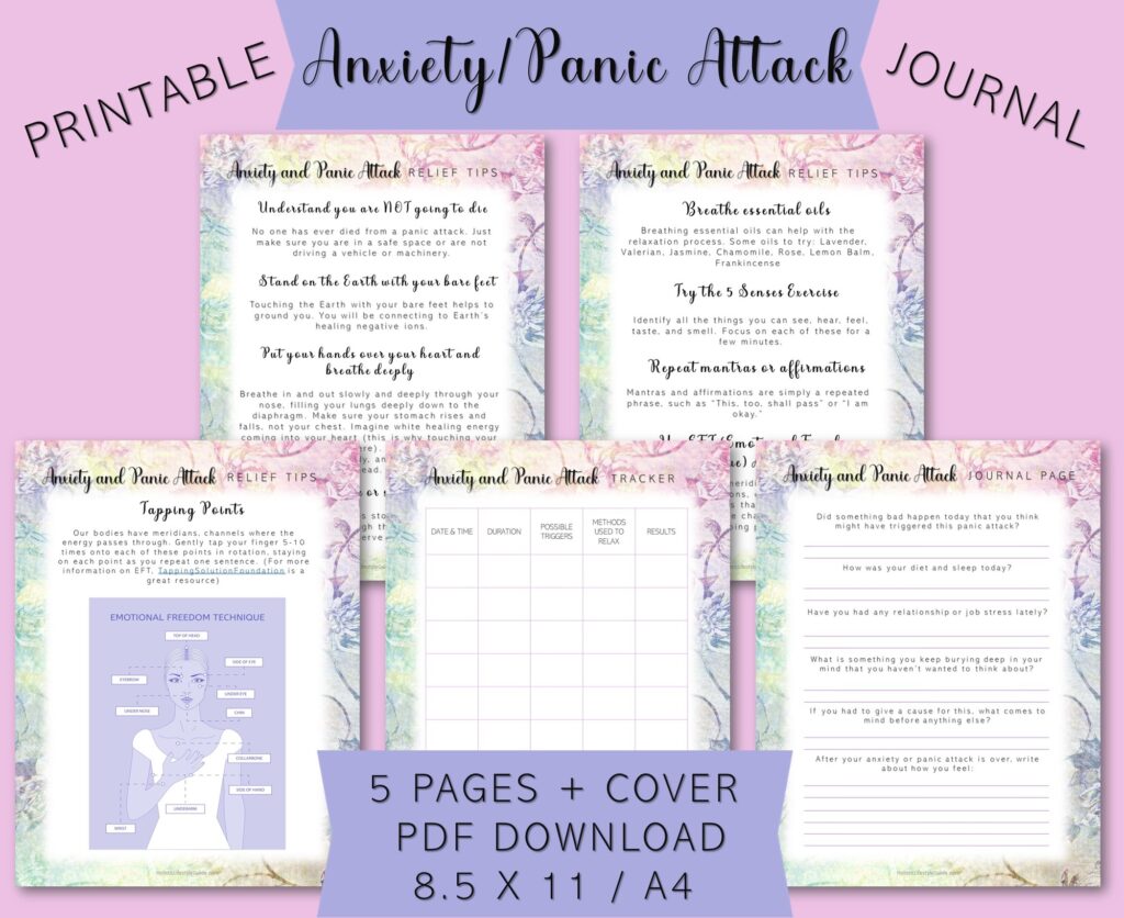 printable anxiety and panic attack journal