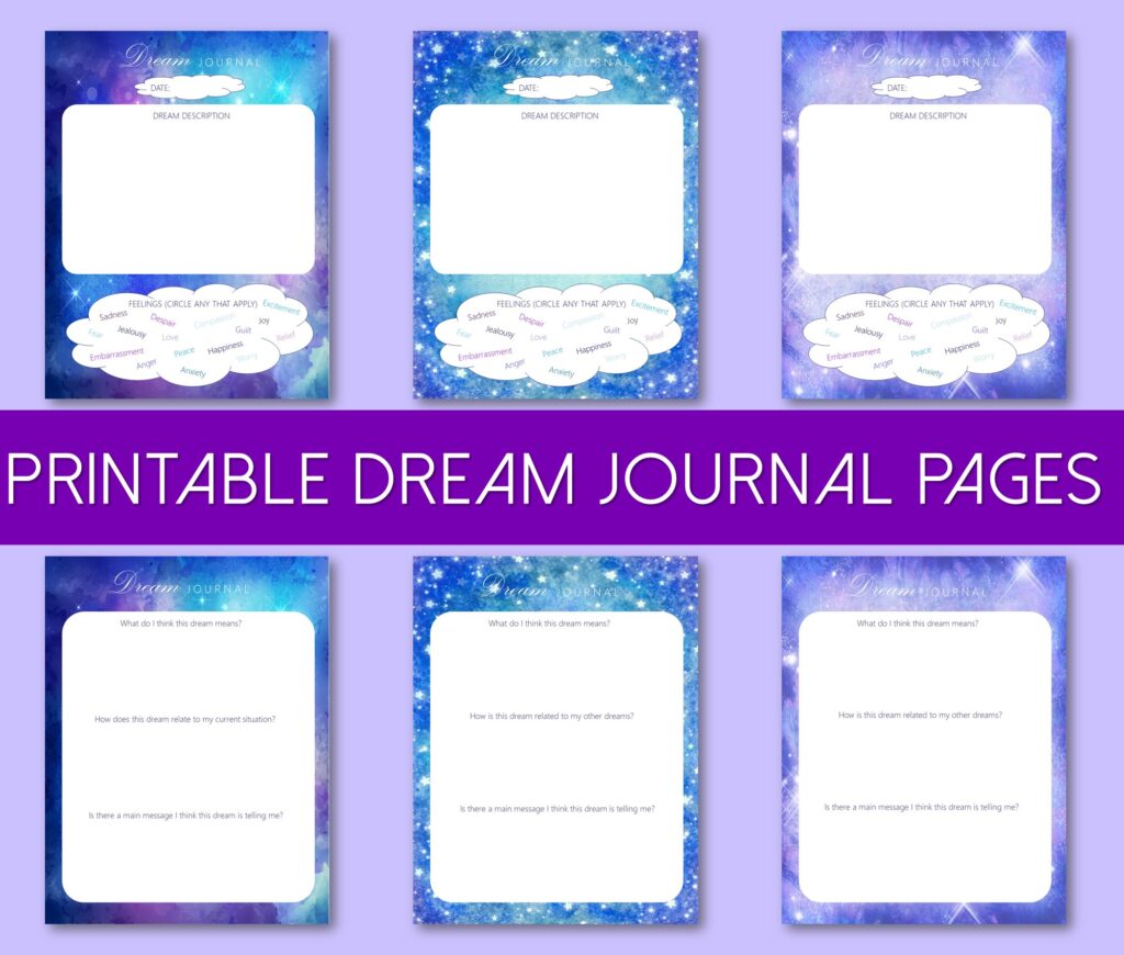 dream journal pages