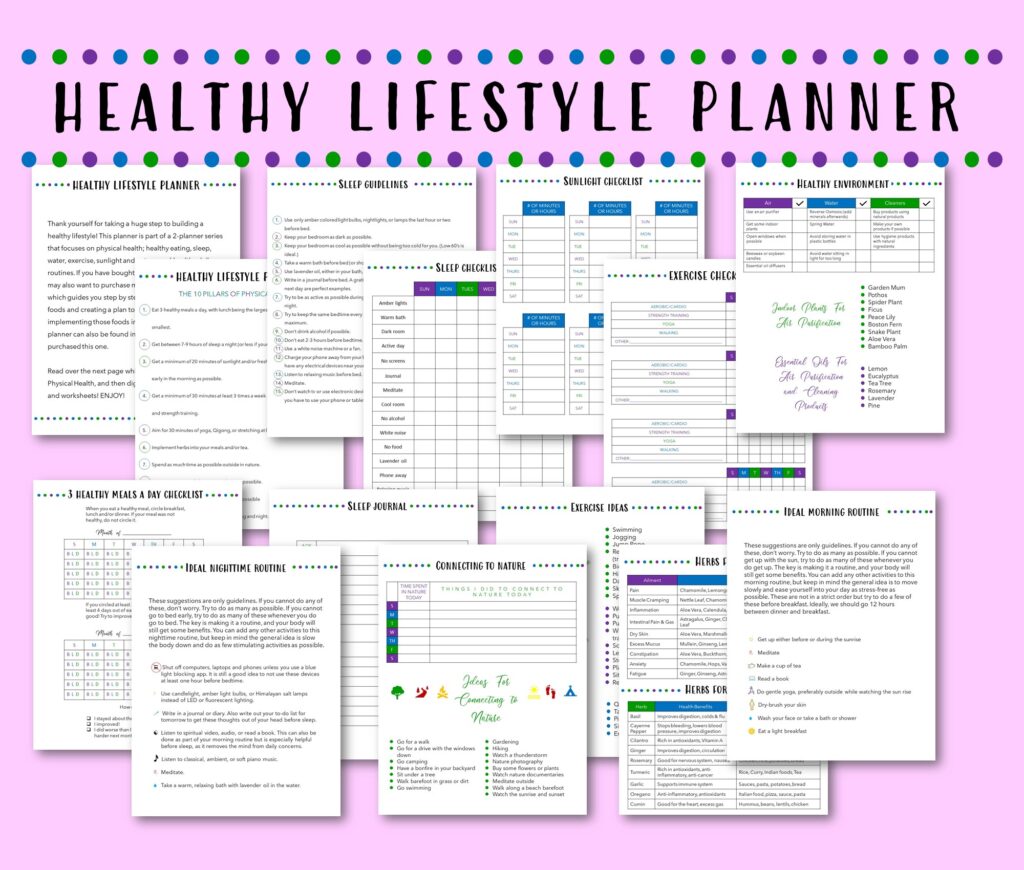 healthy lifestyle planner