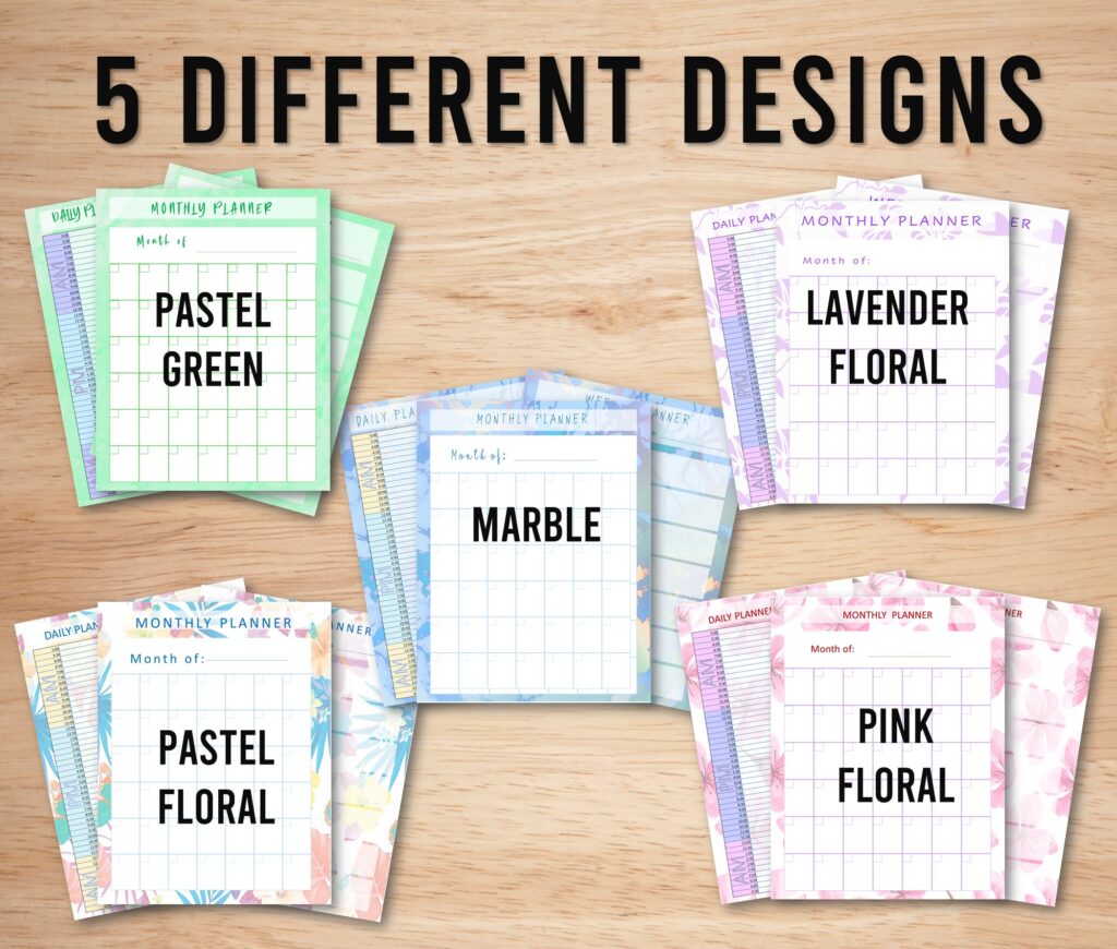 5 different planner designs