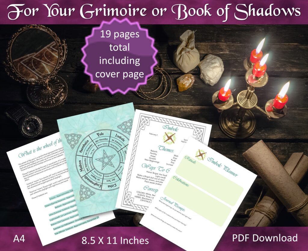 19 pages for your grimoire or book of shadows