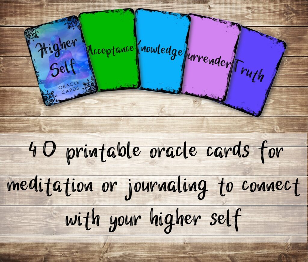 printable oracle cards for meditation or journaling