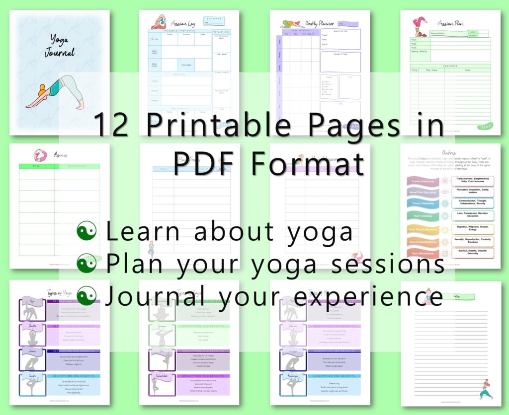 learn about yoga, plan your yoga sessions, journal your experience