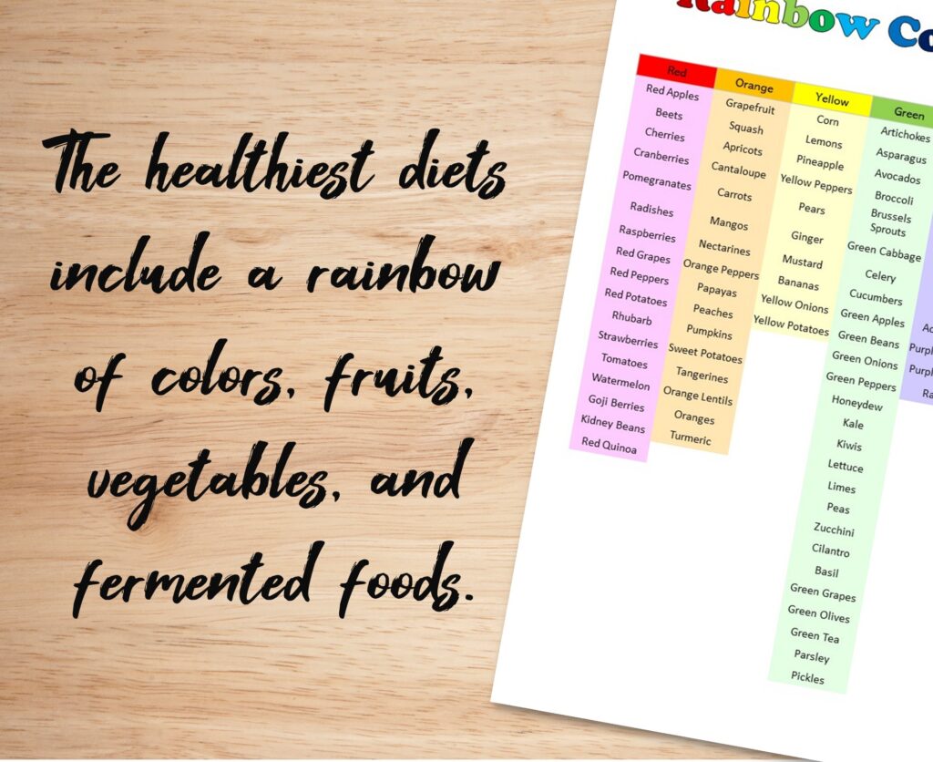 healthiest diets include a rainbow of colors and fermented foods