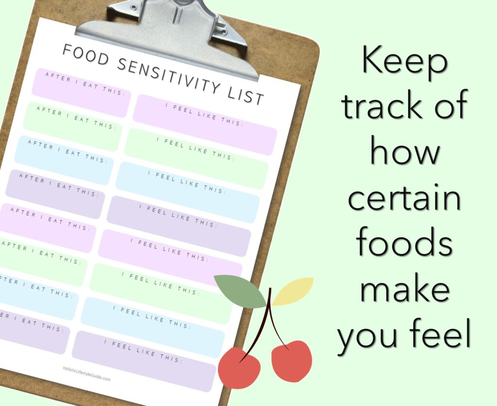 keep track of how certain foods make you feel