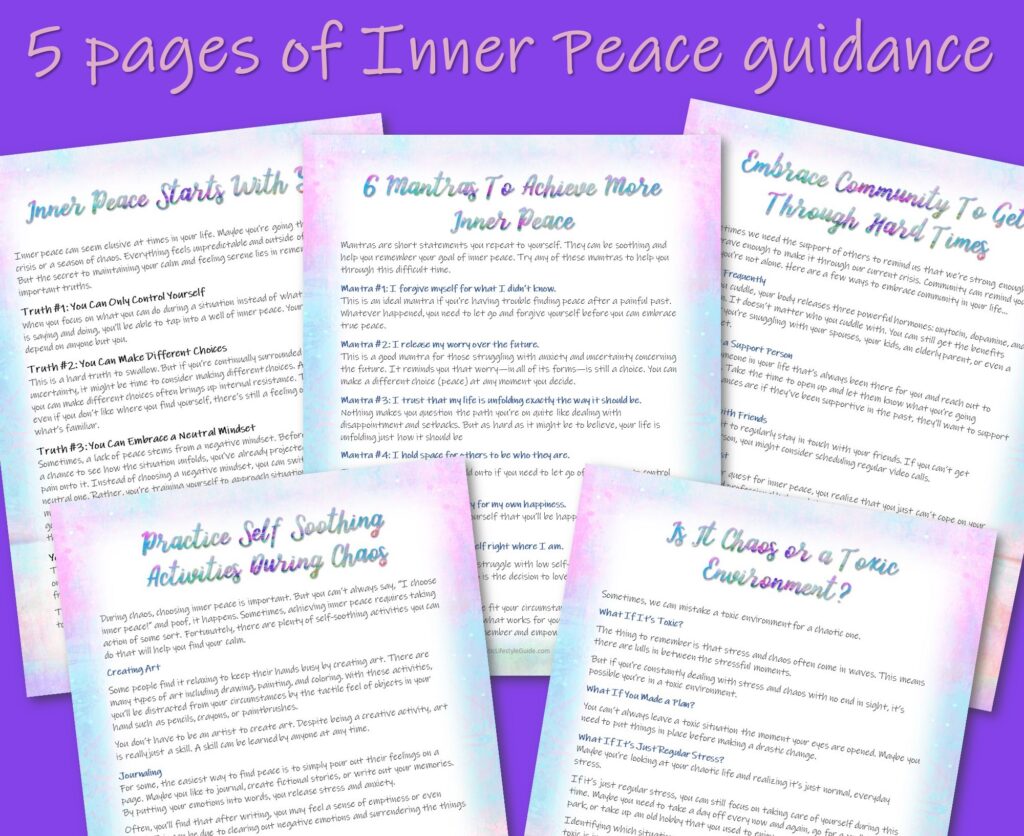 5 pages of inner peace guidance