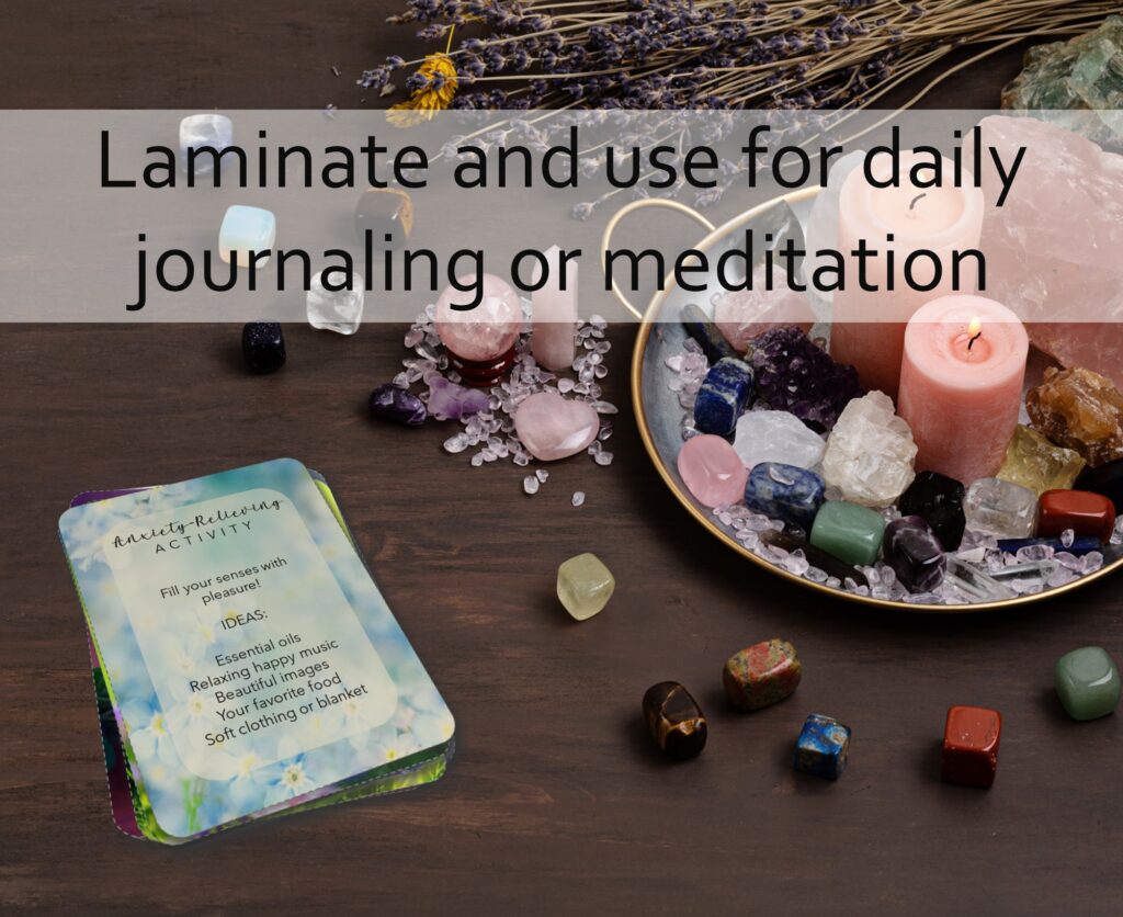 laminated cards used for daily journaling or meditation