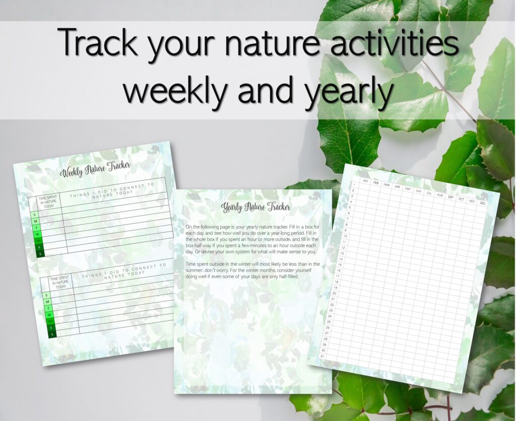 weekly and yearly nature activity tracker