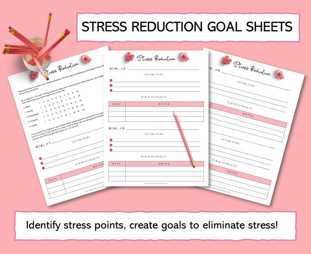 stress reduction goal sheets