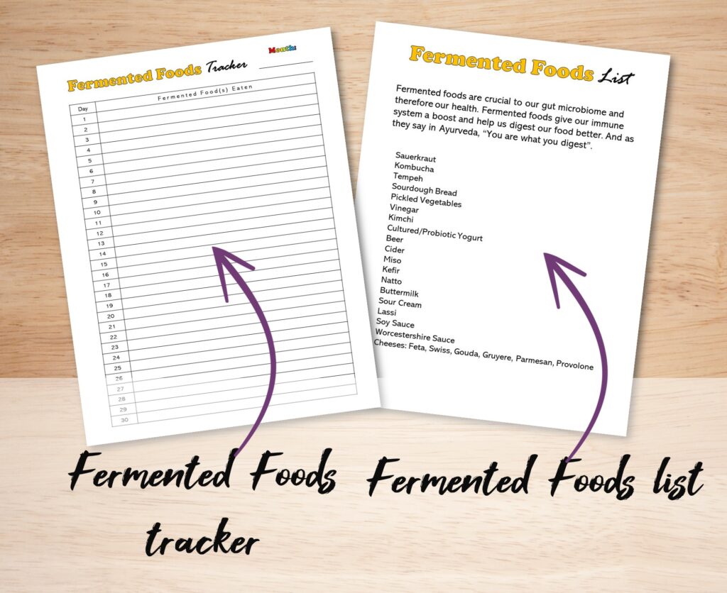 fermented foods list and tracker