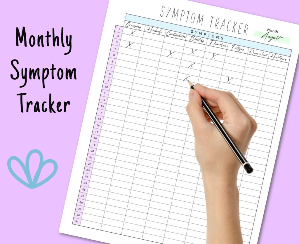 monthly symptom tracker