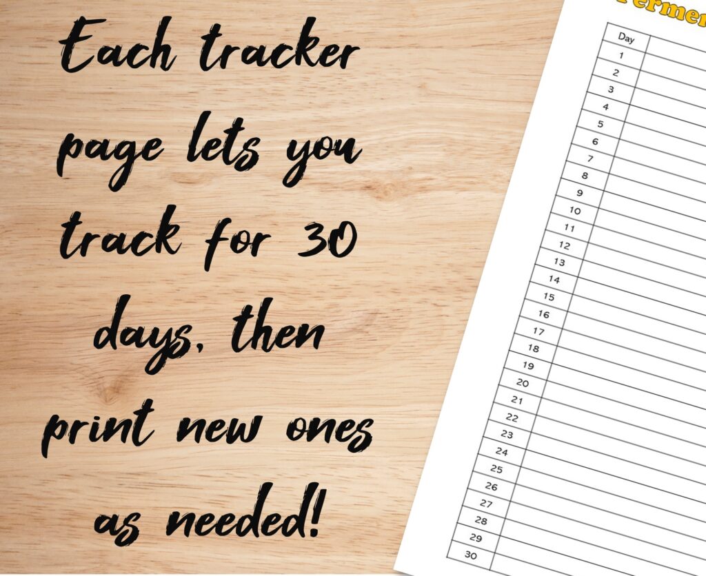 30 day food tracker