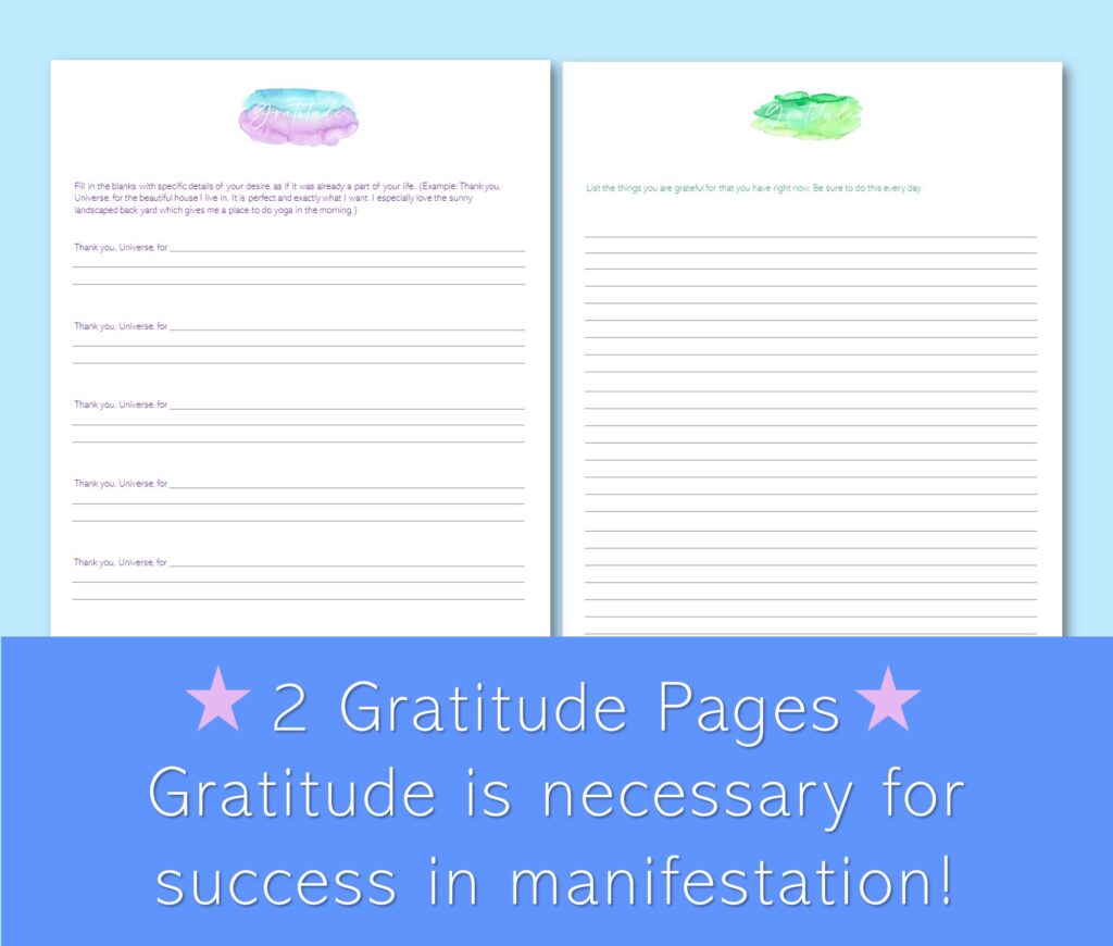 gratitude journal pages