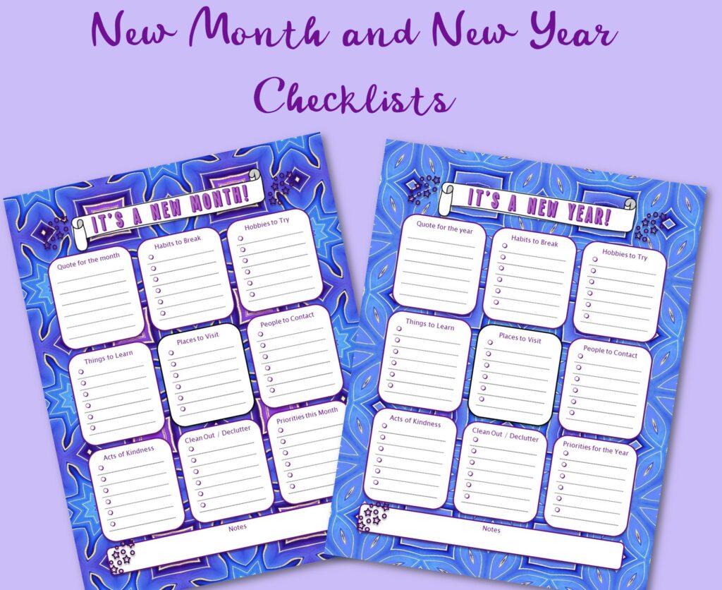 new month and new year checklists