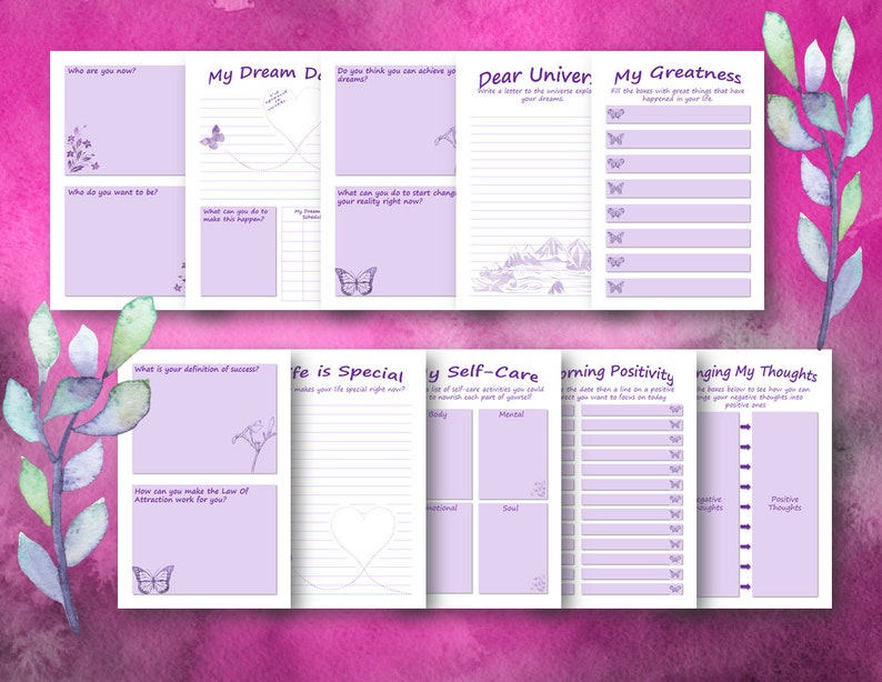 law of attraction planner pages