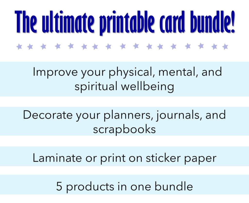 improve your physical, mental, and spiritual wellbeing decorating your planners, journals, and scrapbooks